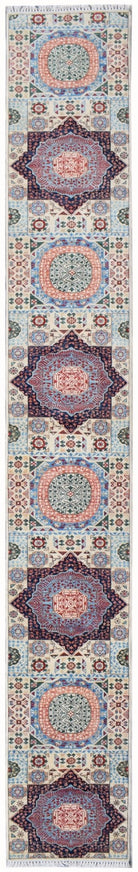 Handmade Traditional Mamluk Hallway Runner | 578 x 76 cm | 19' x 2'6" - Najaf Rugs & Textile