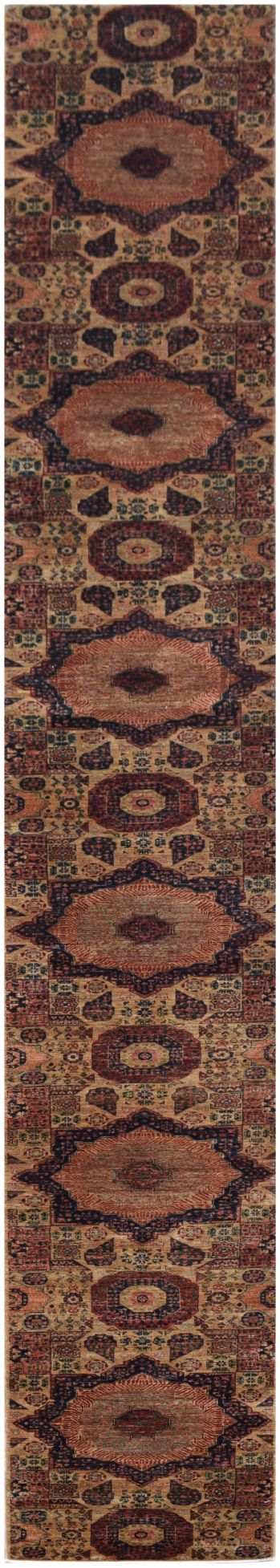 Handmade Traditional Mamluk Hallway Runner | 777 x 80 cm | 25'4" x 2'6" - Najaf Rugs & Textile