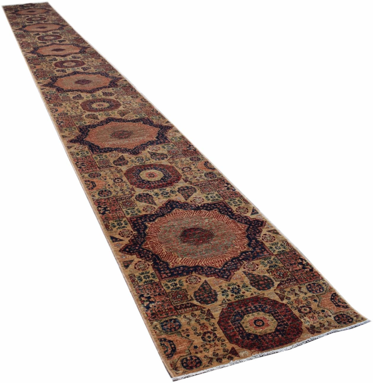 Handmade Traditional Mamluk Hallway Runner | 777 x 80 cm | 25'4" x 2'6" - Najaf Rugs & Textile