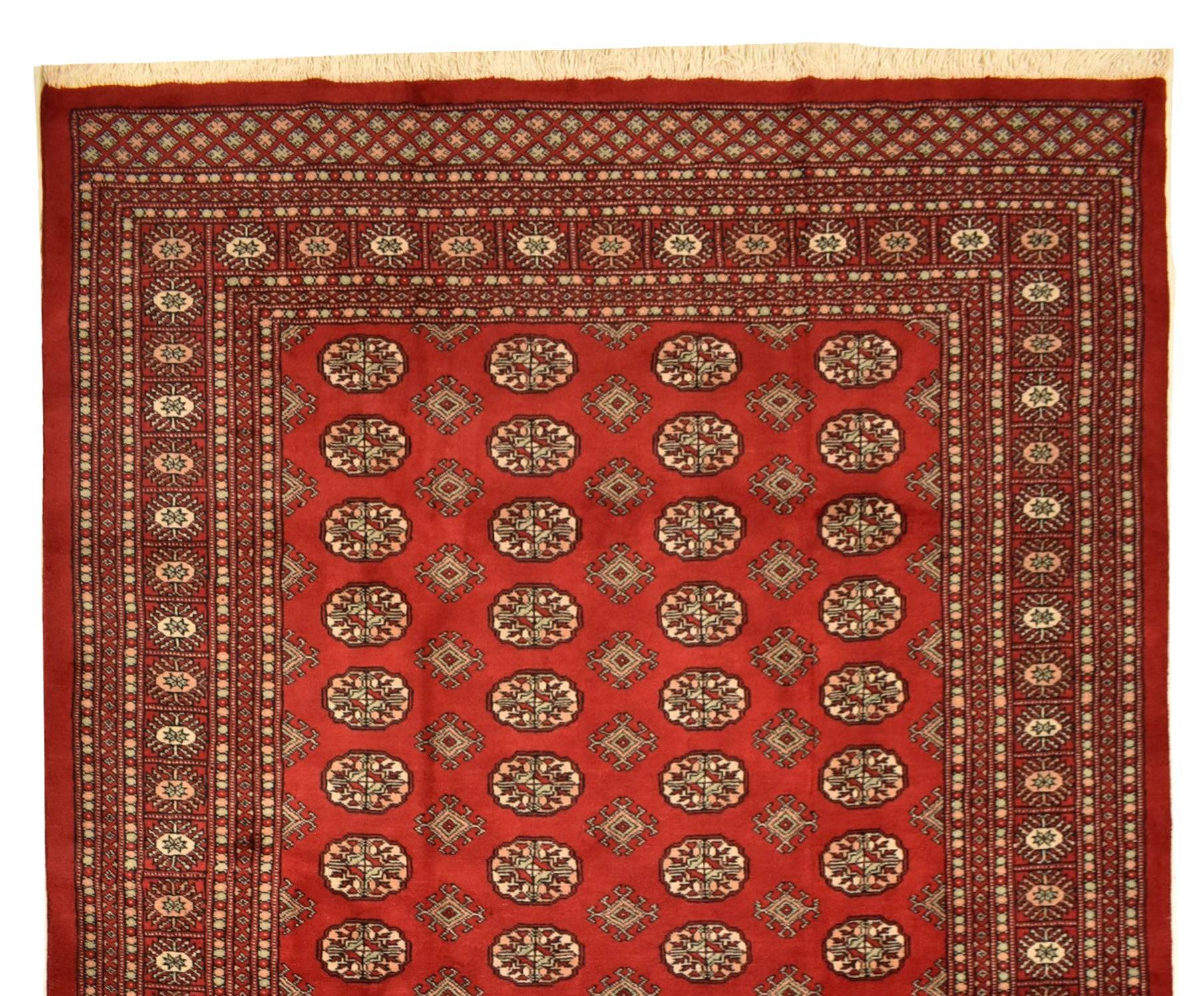 Handmade Traditional Pakistani Bokhara Rug | 277 x 182 cm | 9'1" x 5'9" - Najaf Rugs & Textile