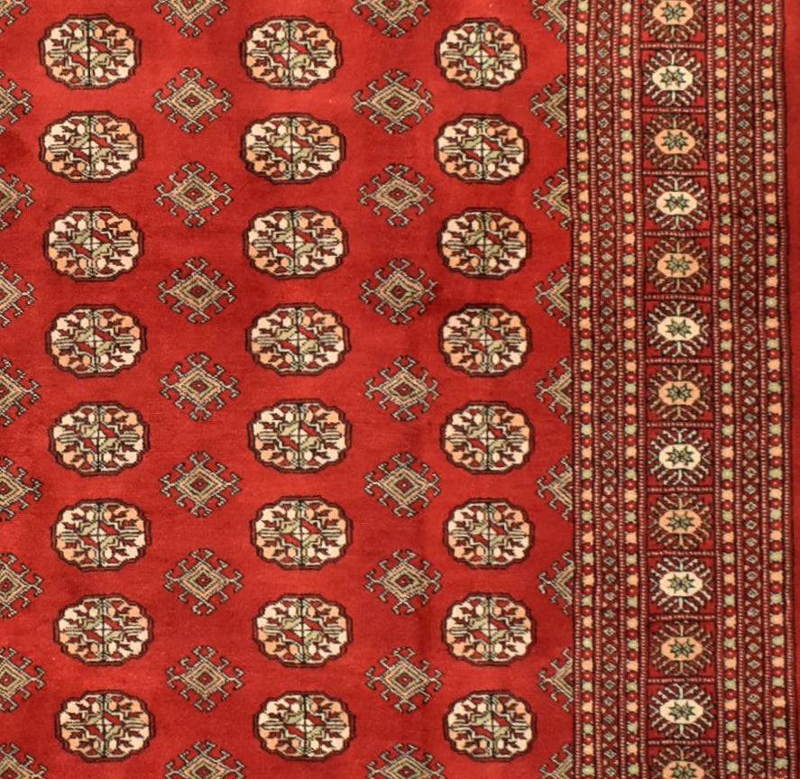 Handmade Traditional Pakistani Bokhara Rug | 283 x 184 cm | 9'3" x 6' - Najaf Rugs & Textile