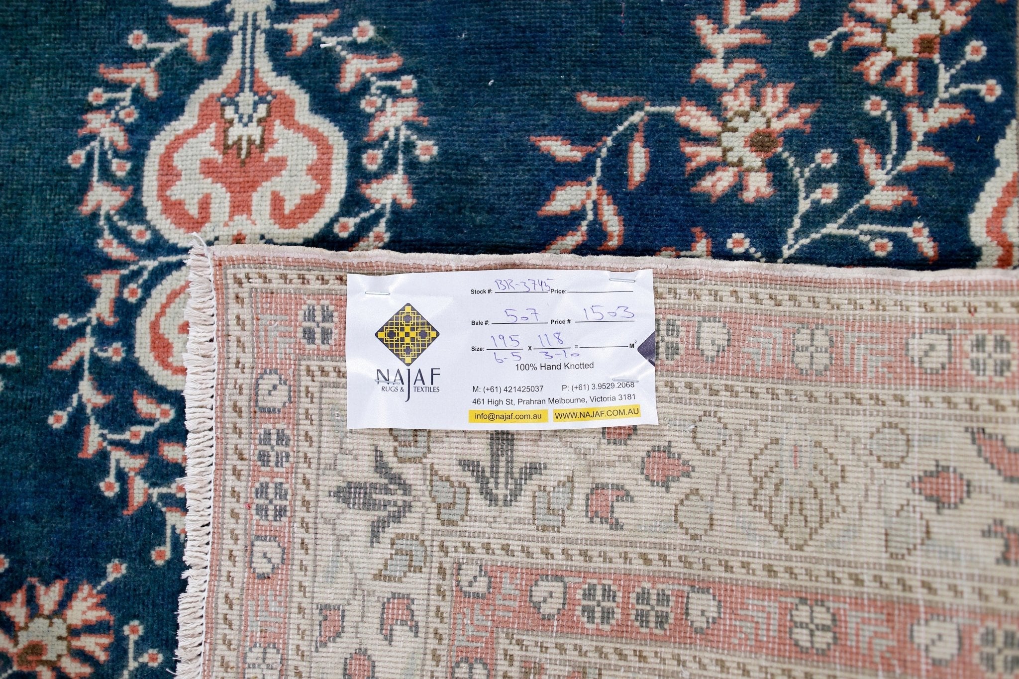 Handmade Traditional Pakistani Rug | 195 x 118 cm | 6'5" x 3'10" - Najaf Rugs & Textile