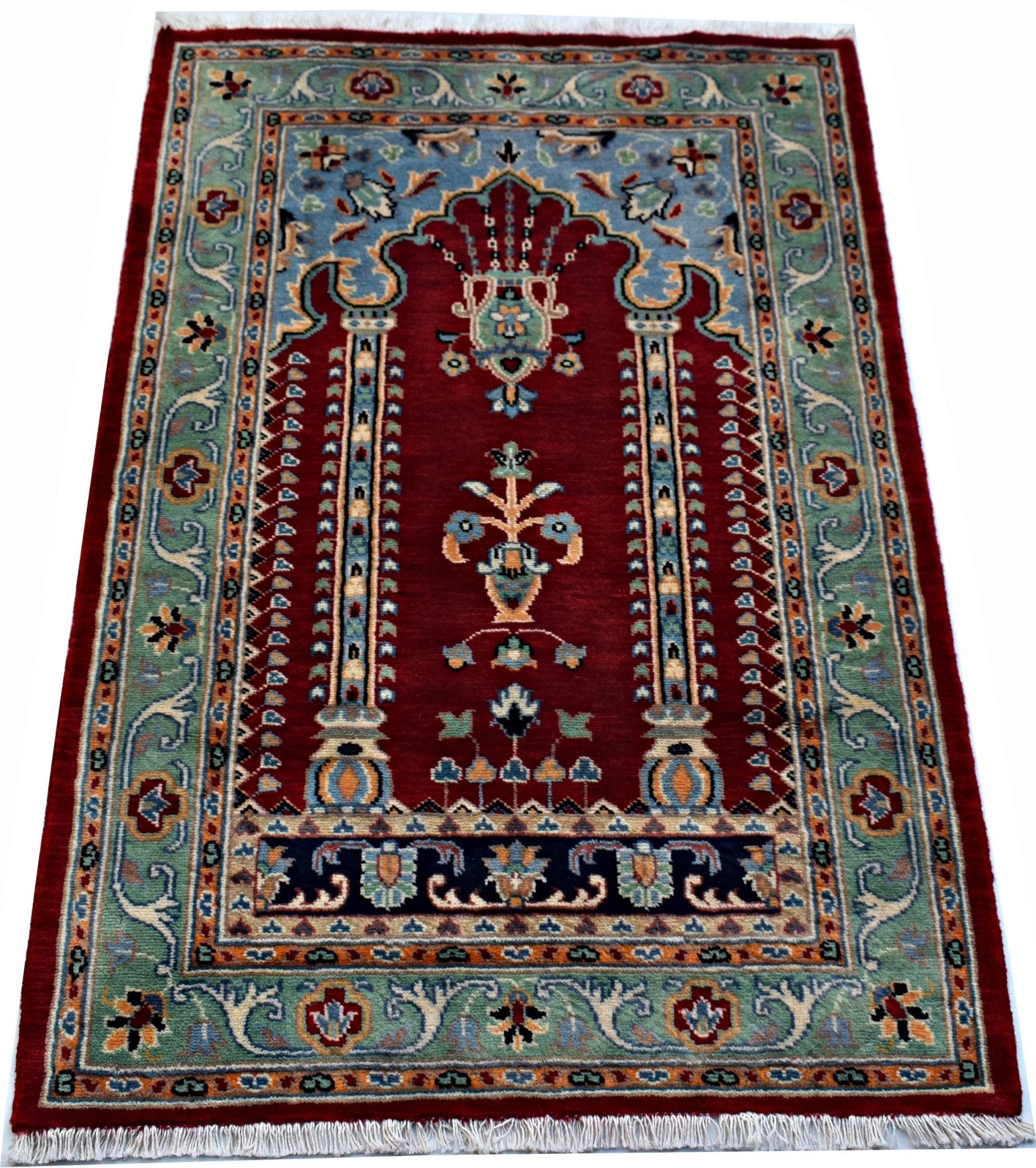 Handmade Traditional Prayer Rug | 120 x 80 cm | 4' x 2'8" - Najaf Rugs & Textile