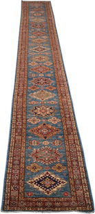 Handmade Traditional Super Kazakh Hallway Runner | 690 x 77 cm | 22'8" x 2'6" - Najaf Rugs & Textile