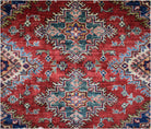 Handmade Traditional Super Kazakh Square Rug | 182 x 183 cm | 6' x 6' - Najaf Rugs & Textile