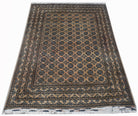 Handmade Traditional Turkmen Mowari Rug | 136 x 97 cm | 4'6"" x 3'3" - Najaf Rugs & Textile