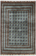 Handmade Traditional Turkmen Mowari Rug | 153 x 102 cm | 5'1" x 3'4" - Najaf Rugs & Textile