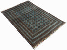 Handmade Traditional Turkmen Mowari Rug | 153 x 102 cm | 5'1" x 3'4" - Najaf Rugs & Textile