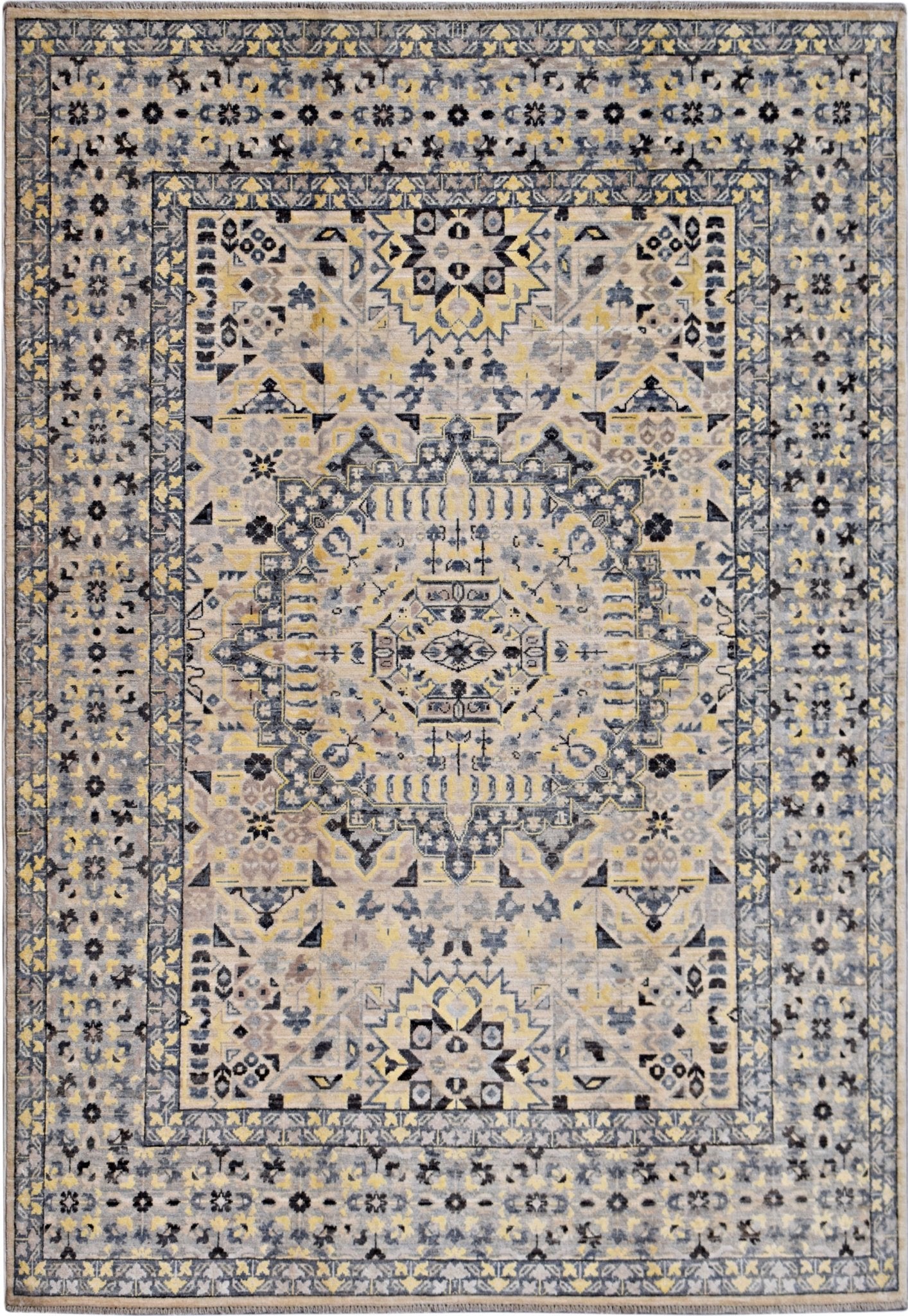 Handmade Transitional Afghan Chobi Mamluk Rug | 239 x 173 cm | 7'10" x 5'8" - Najaf Rugs & Textile