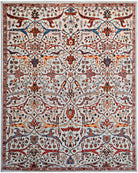 Handmade Transitional Afghan Chobi Rug | 302 x 245 cm | 9'11" x 8'1" - Najaf Rugs & Textile