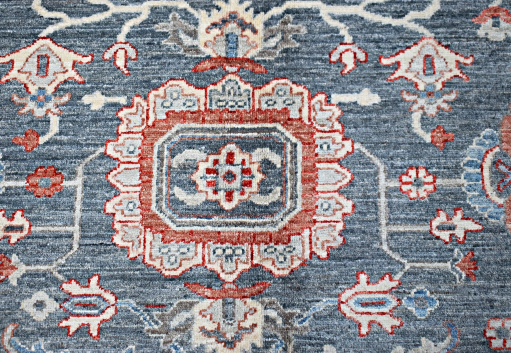 Handmade Transitional Afghan Chobi Rug | 373 x 273 cm | 12'3" x 8'11" - Najaf Rugs & Textile