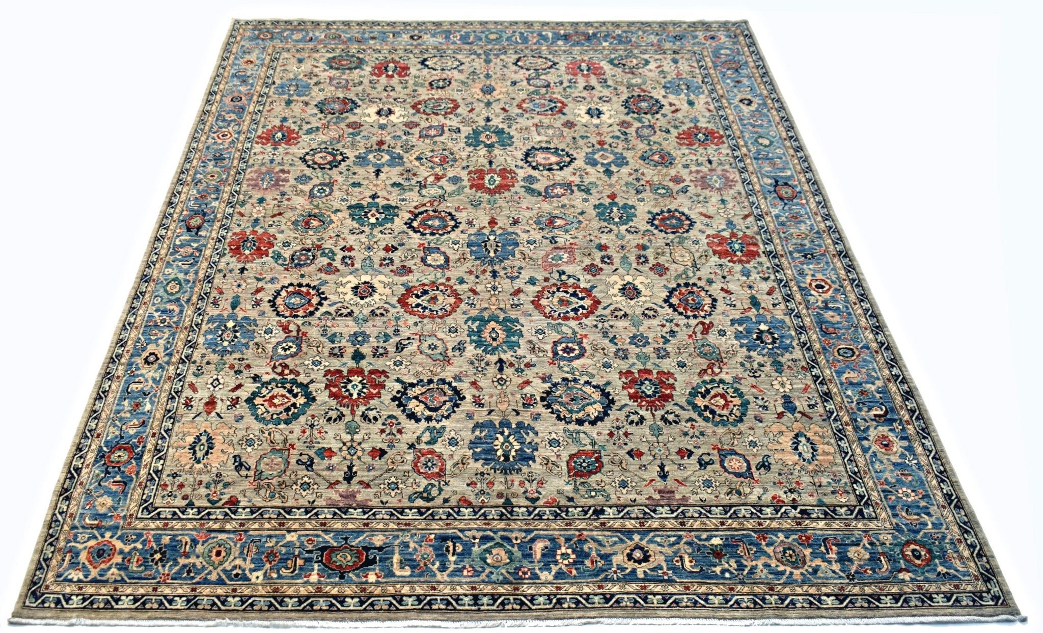 Handmade Transitional Afghan Chobi Rug | 425 x 306 cm | 13'11" x 10' - Najaf Rugs & Textile