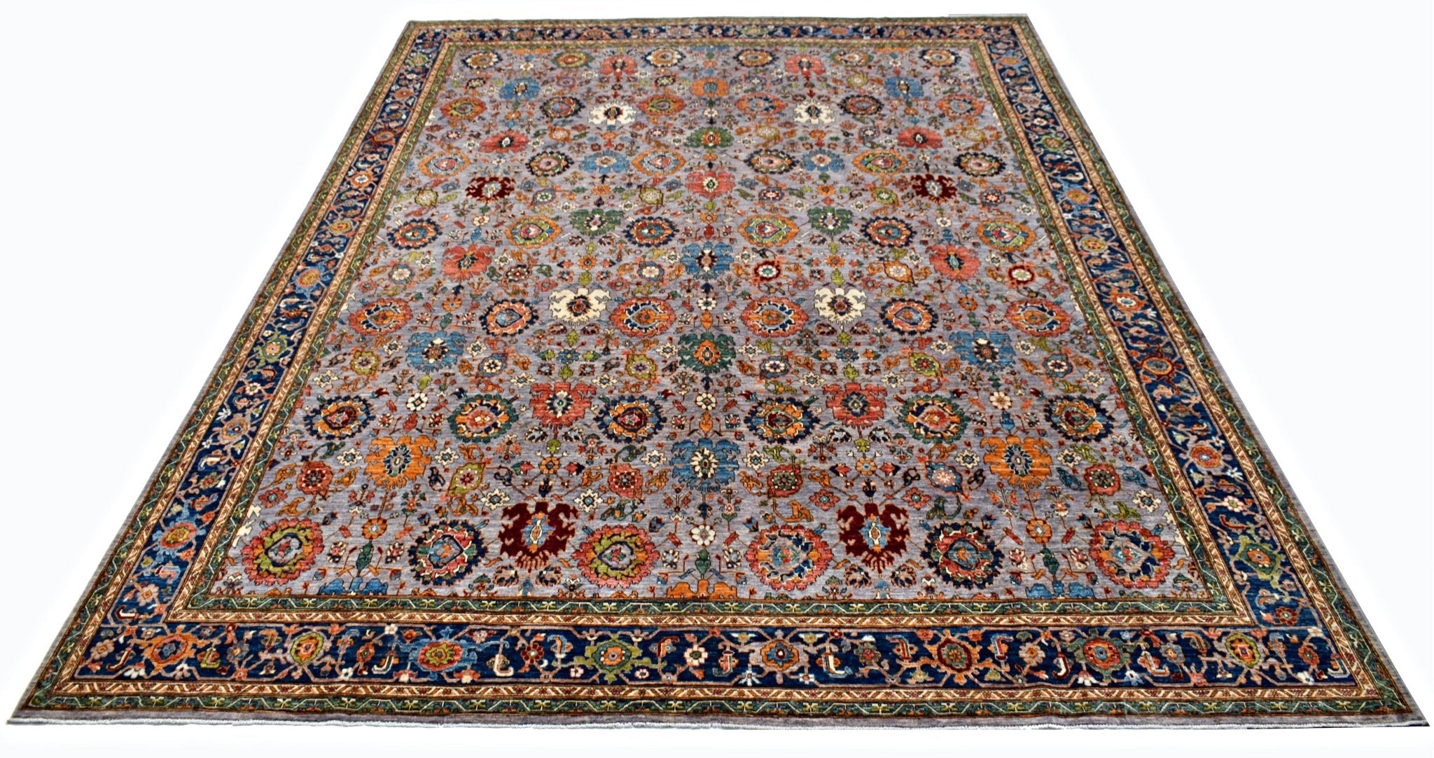 Handmade Transitional Afghan Chobi Rug | 452 x 358 cm | 14'10" x 11'1" - Najaf Rugs & Textile