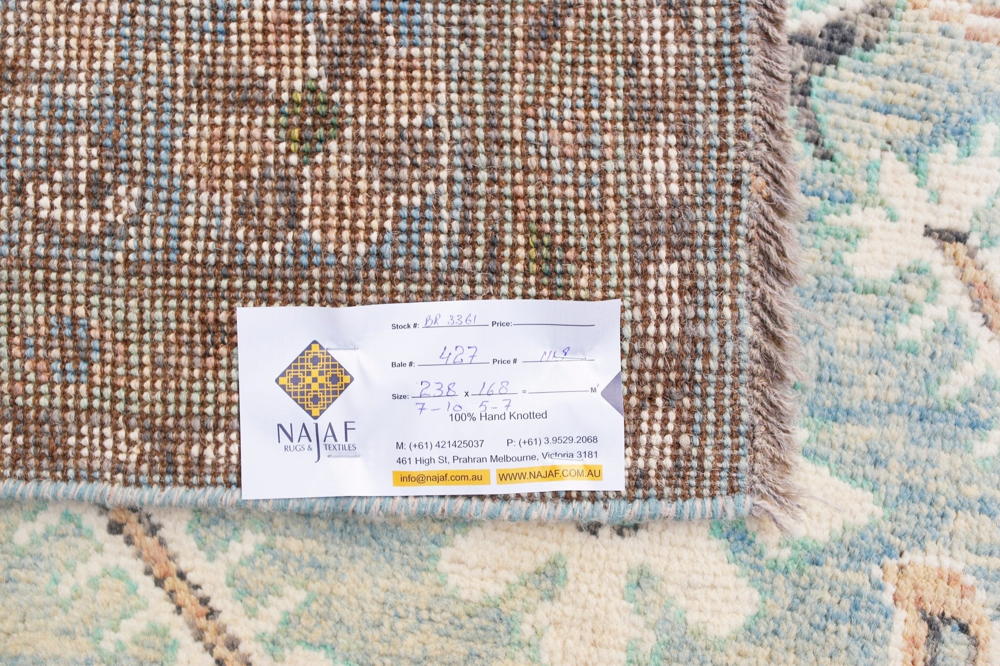 Handmade Transitional Afghan Rug | 238 x 168 cm | 7'10" x 5'7" - Najaf Rugs & Textile