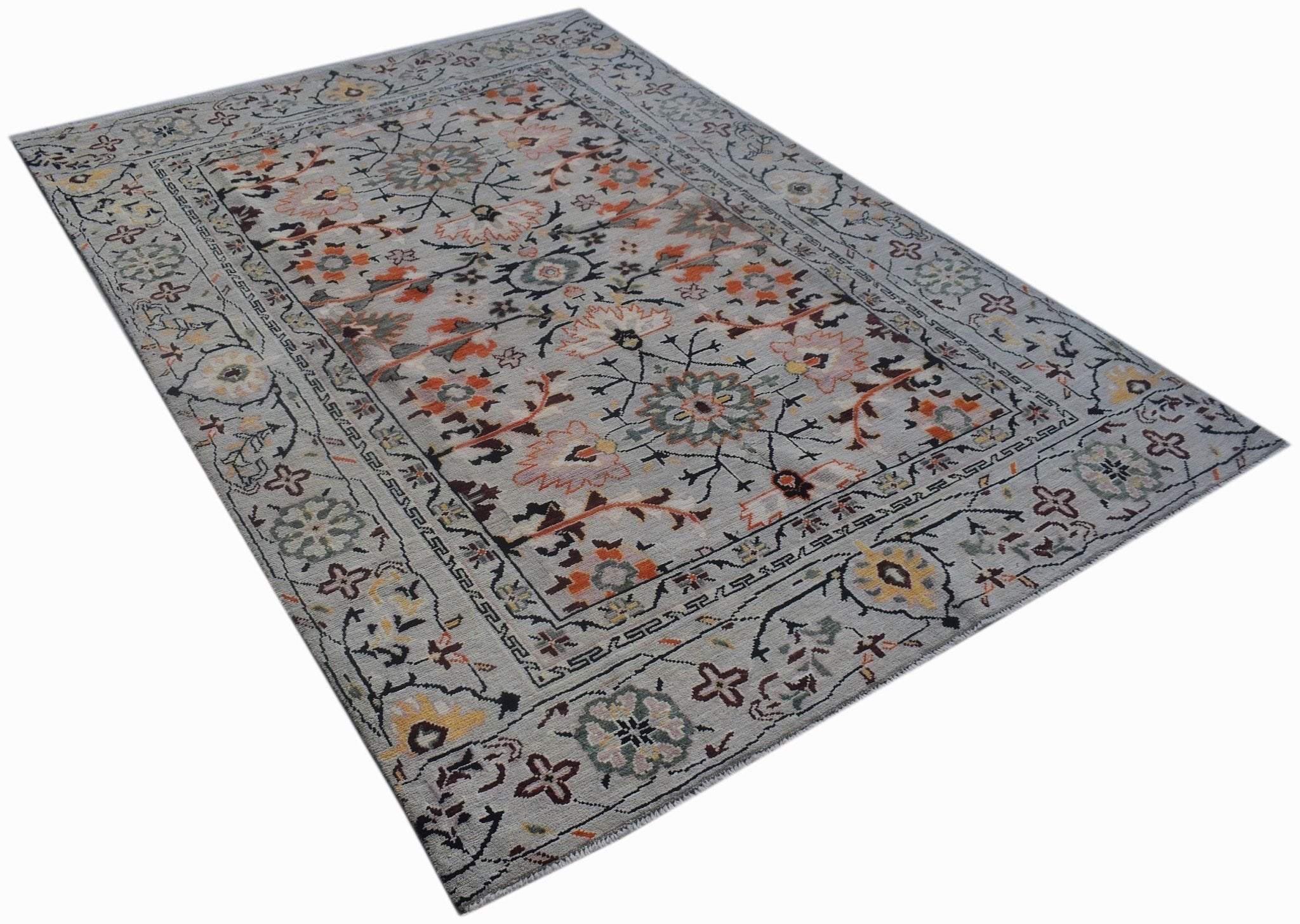 Handmade Transitional Afghan Rug | 287 x 202 cm | 9'5 x 6'8" - Najaf Rugs & Textile