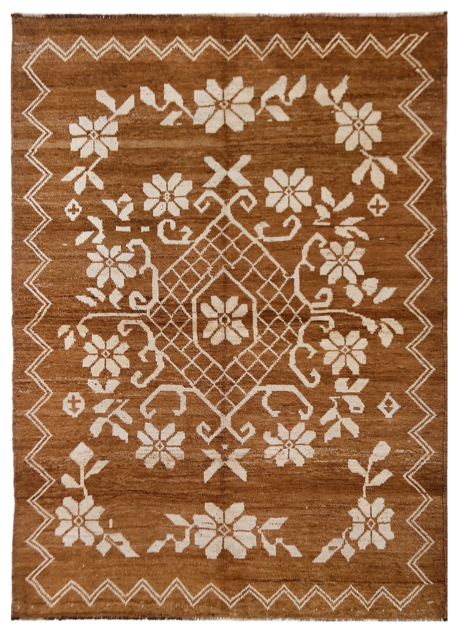 Handmade Transitional Afghan Rug | 290 x 207 cm | 9'6" x 6'10" - Najaf Rugs & Textile