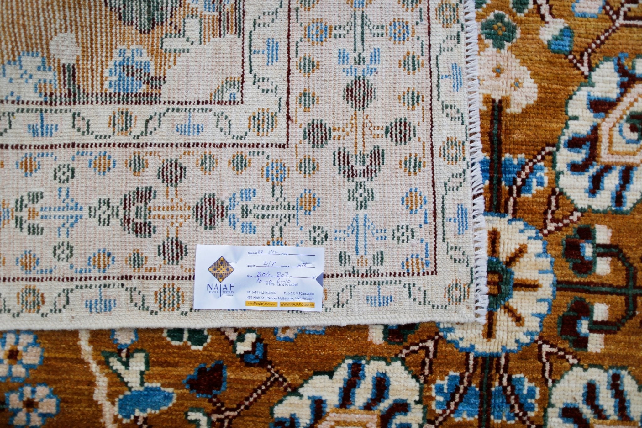 Handmade Transitional Afghan Rug | 304 x 207 cm | 10' x 6'10" - Najaf Rugs & Textile