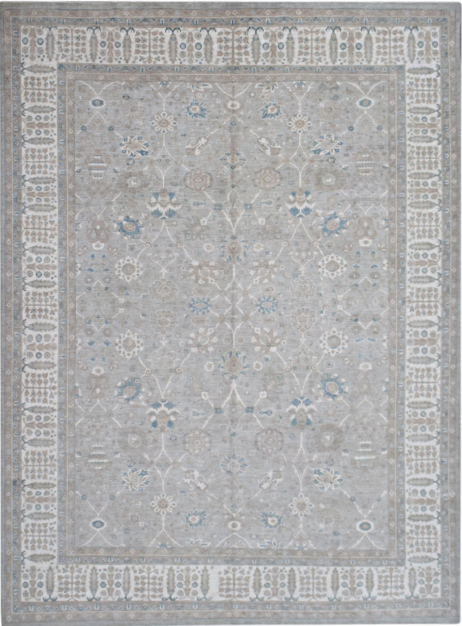 Handmade Transitional Chobi Rug | 408 x 298 cm | 13'5" x 9'9" - Najaf Rugs & Textile