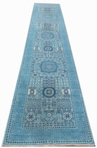 Handmade Transitional Mamluk Hallway Runner | 404 x 83 cm | 13'3" x 2'9" - Najaf Rugs & Textile