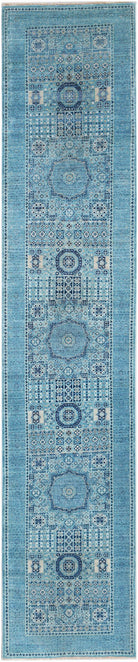 Handmade Transitional Mamluk Hallway Runner | 404 x 83 cm | 13'3" x 2'9" - Najaf Rugs & Textile