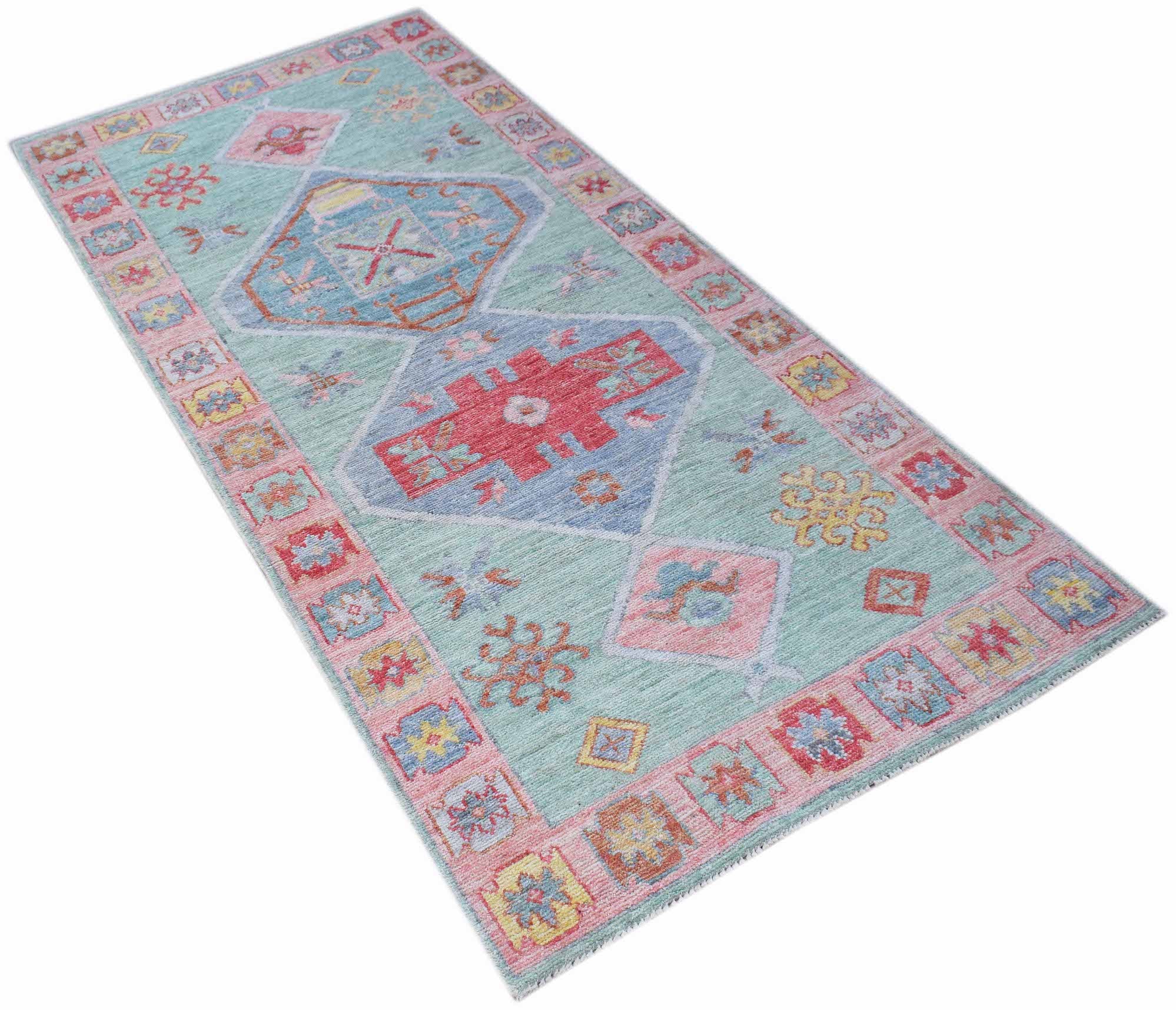 Handmade Transitional Oushak Hallway Runner | 205 x 91 cm | 6'9" x 3' - Najaf Rugs & Textile