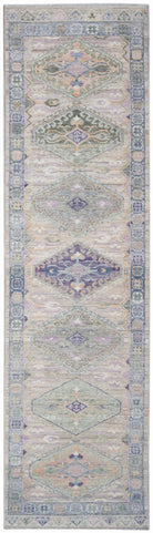 Handmade Transitional Oushak Hallway Runner | 301 x 78 cm | 9'11" x 2'7" - Najaf Rugs & Textile