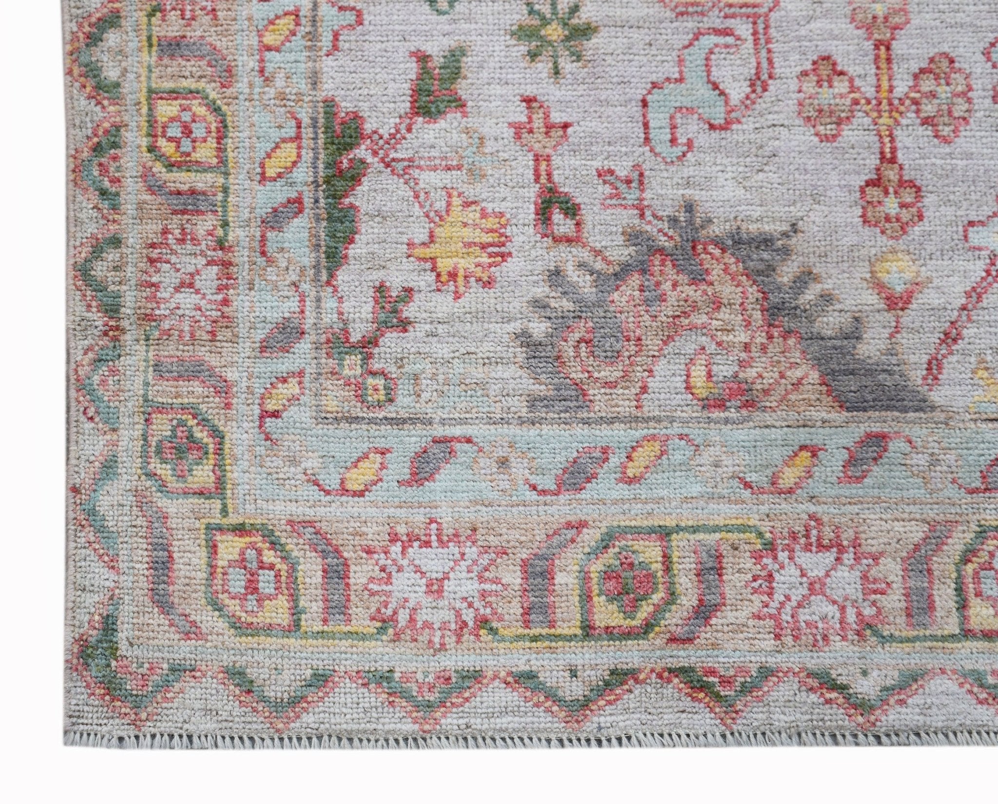 Handmade Transitional Oushak Rug | 242 x 171 cm | 7'11" x 5'8" - Najaf Rugs & Textile