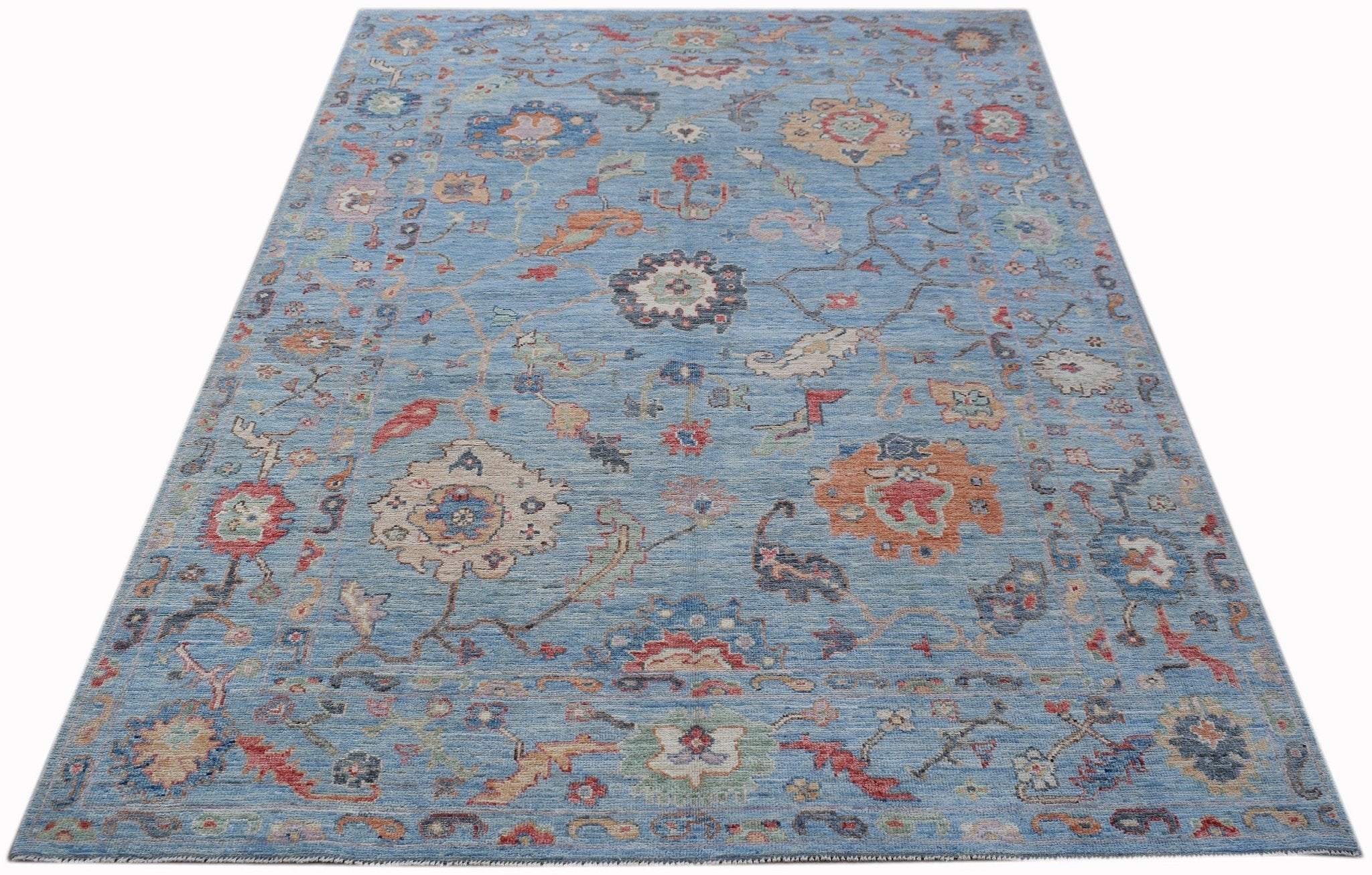 Handmade Transitional Oushak Rug | 259 x 176 cm | 8'6" x 5'9" - Najaf Rugs & Textile