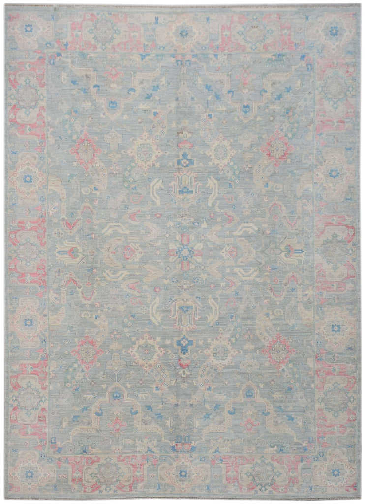 Handmade Transitional Oushak Rug | 353 x 271 cm | 11'7" x 8'11" - Najaf Rugs & Textile
