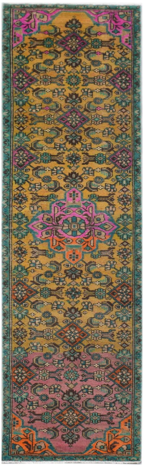 Handmade Tribal Abrash Collection Hallway Runner | 287 x 76 cm | 9'5" x 2'5" - Najaf Rugs & Textile