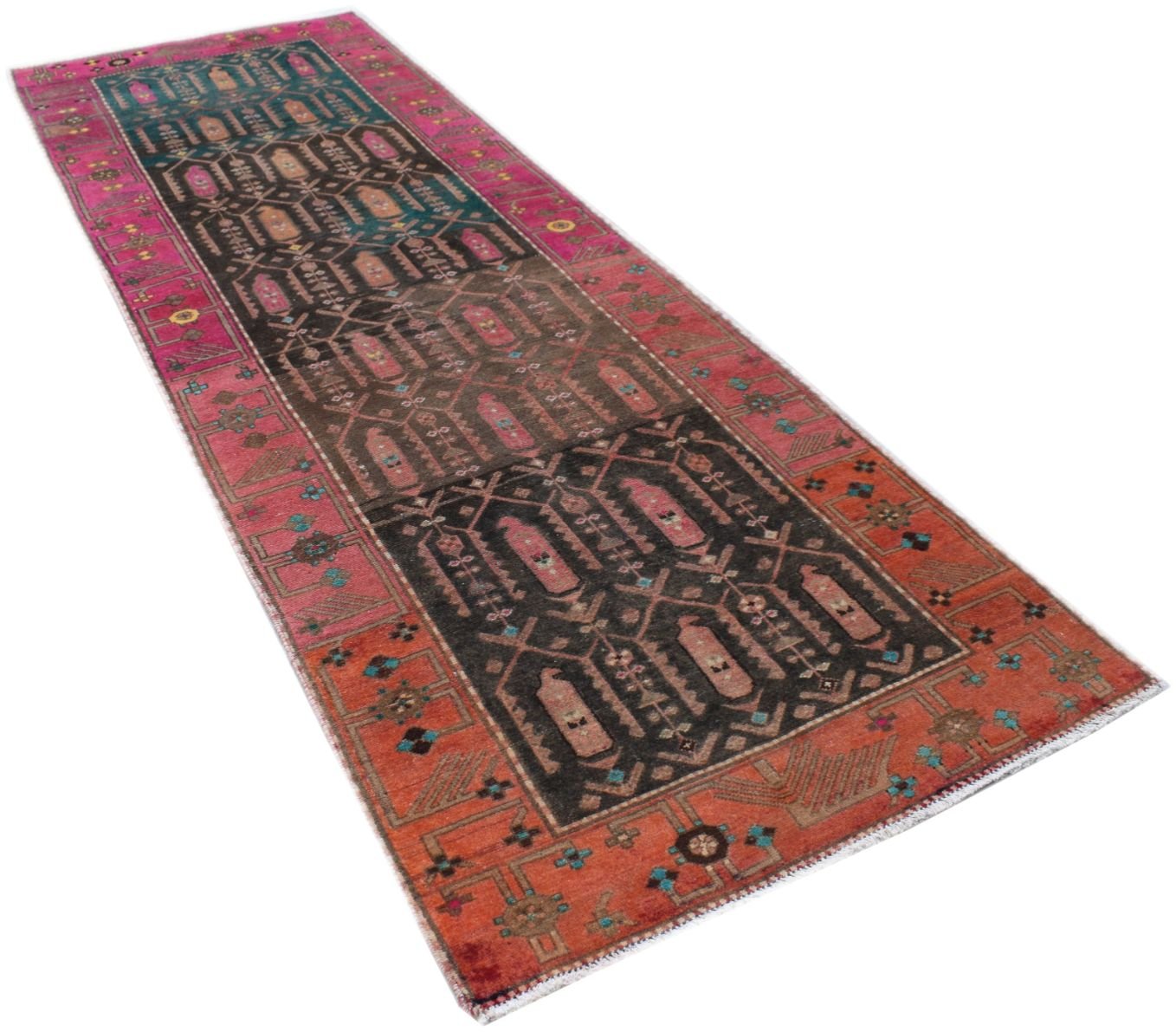 Handmade Tribal Abrash Collection Hallway Runner | 312 x 106 cm | 10'3" x 3'8" - Najaf Rugs & Textile