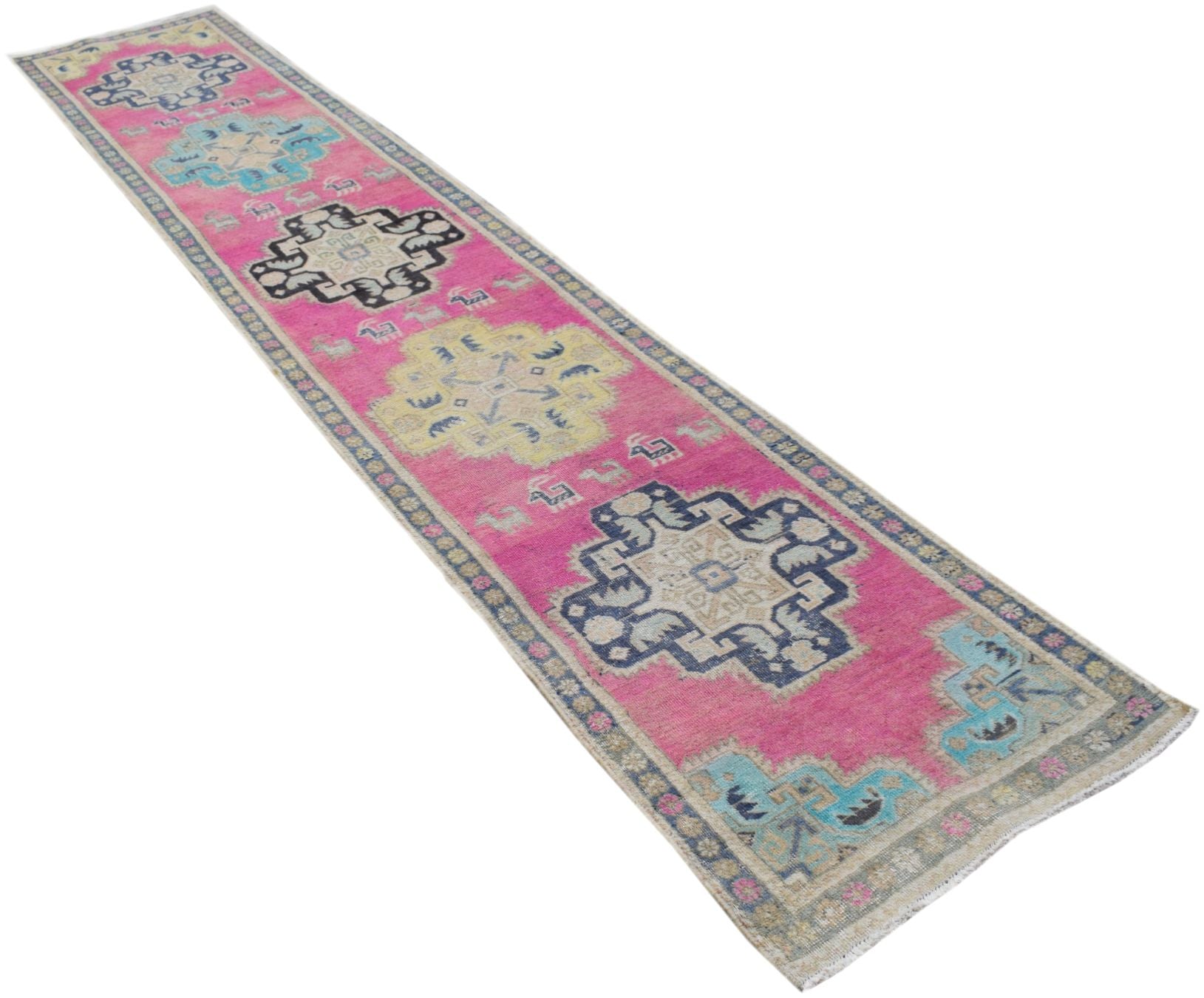 Handmade Tribal Abrash Collection Hallway Runner | 339 x 66 cm - Najaf Rugs & Textile