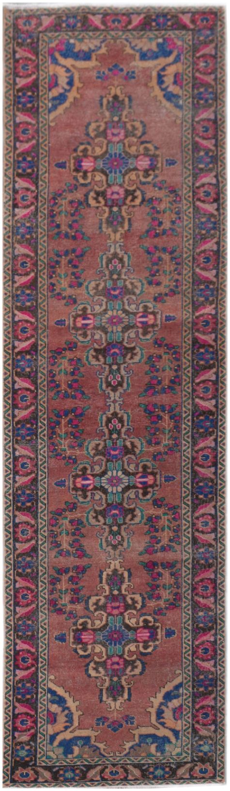 Handmade Tribal Abrash Collection Hallway Runner | 400 x 101 cm | 13'1" x 3'4" - Najaf Rugs & Textile