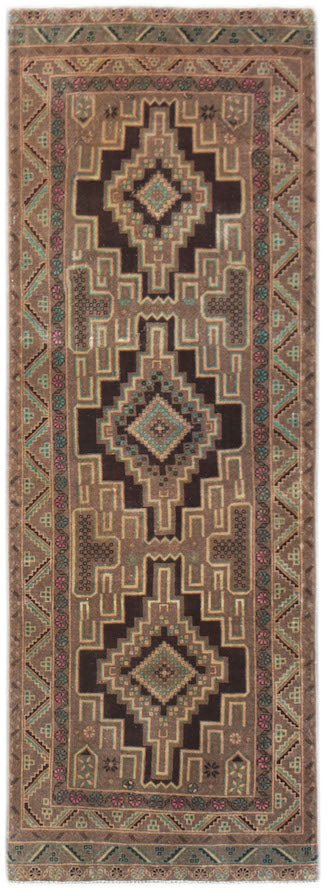 Handmade Tribal Afghan Balouch Hallway Runner | 205 x 80 cm | 6'9" x 2'8" - Najaf Rugs & Textile