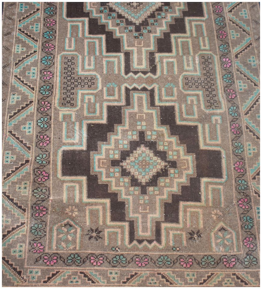 Handmade Tribal Afghan Balouch Hallway Runner | 205 x 80 cm | 6'9" x 2'8" - Najaf Rugs & Textile