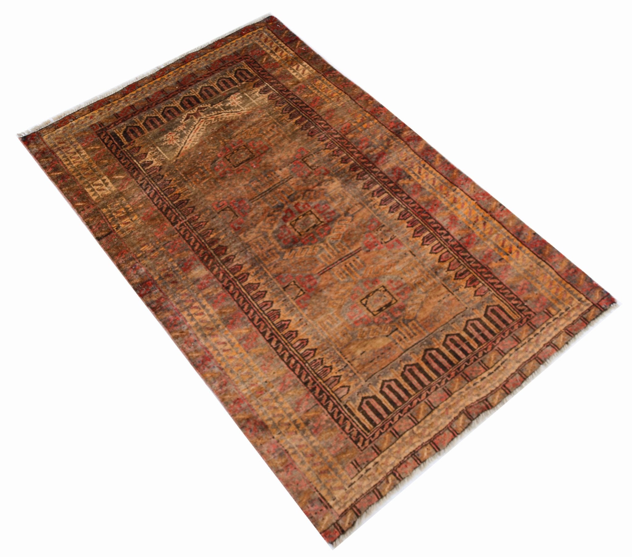 Handmade Tribal Afghan Balouch Rug | 121 x 75 cm | 4' x 2'5" - Najaf Rugs & Textile