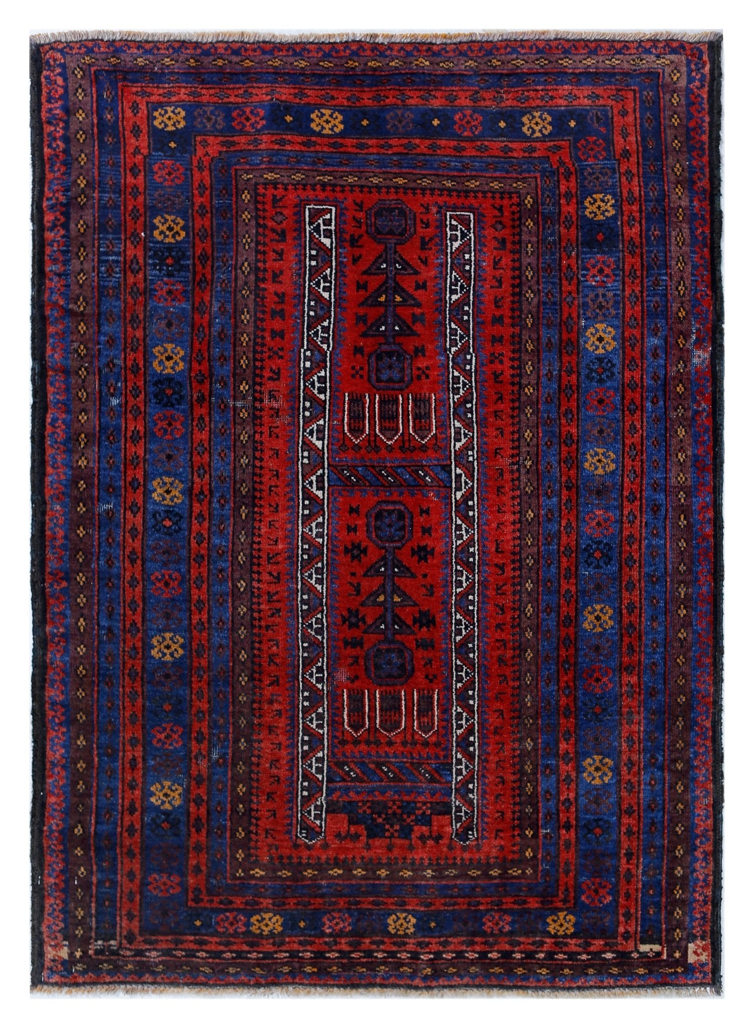 Handmade Tribal Afghan Balouch Rug | 125 x 93 cm | 4'1" x 3'1" - Najaf Rugs & Textile