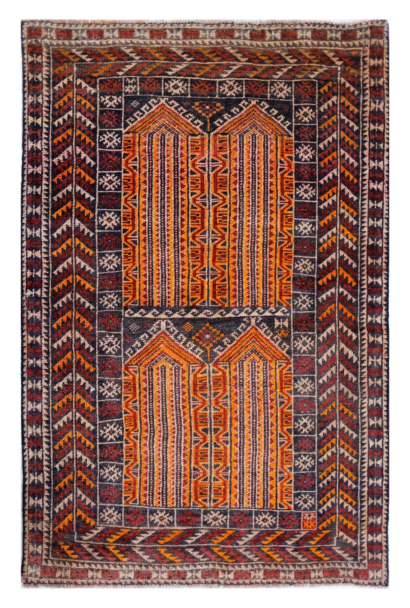 Handmade Tribal Afghan Balouch Rug | 130 x 84 cm | 4'3" x 2'9" - Najaf Rugs & Textile