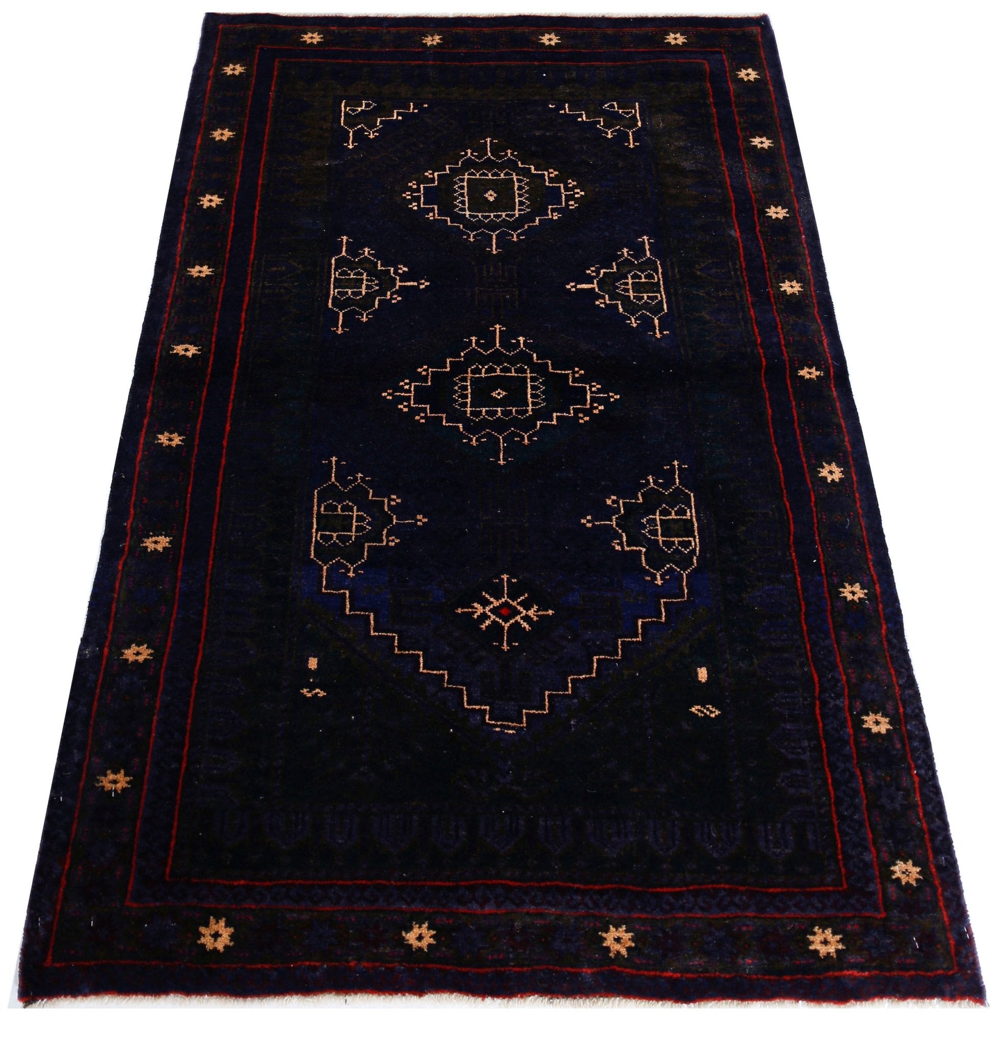 Handmade Tribal Afghan Balouch Rug | 132 x 88 cm | 4'4" x 2'11" - Najaf Rugs & Textile