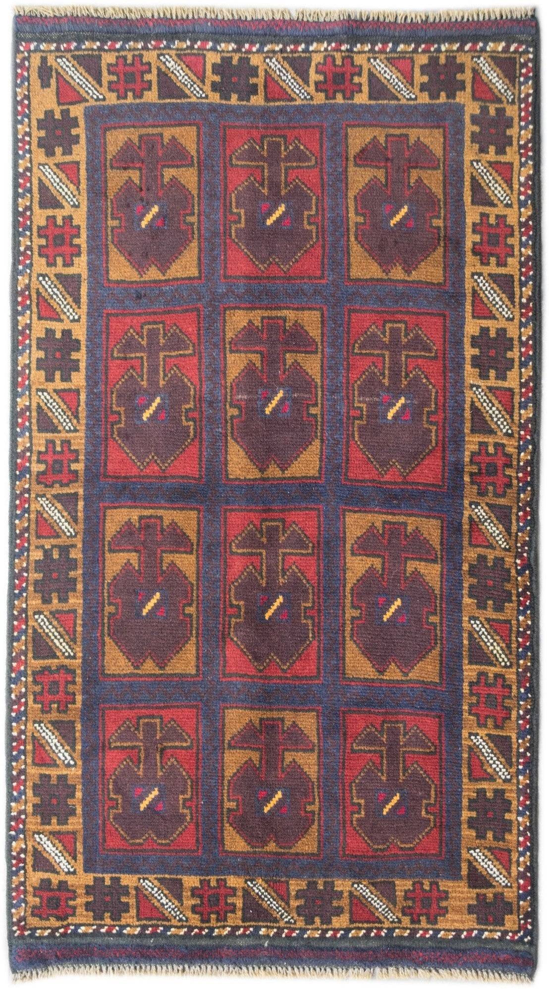 Handmade Tribal Afghan Balouch Rug | 134 x 83 cm | 4'4" x 2'7" - Najaf Rugs & Textile