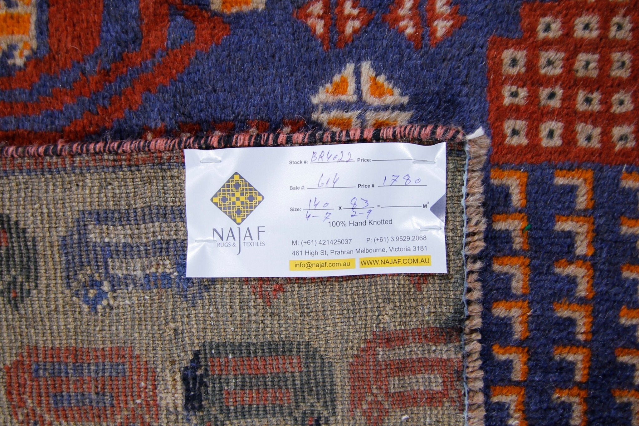 Handmade Tribal Afghan Balouch Rug | 140 x 83 cm | 4'7" x 2'9" - Najaf Rugs & Textile