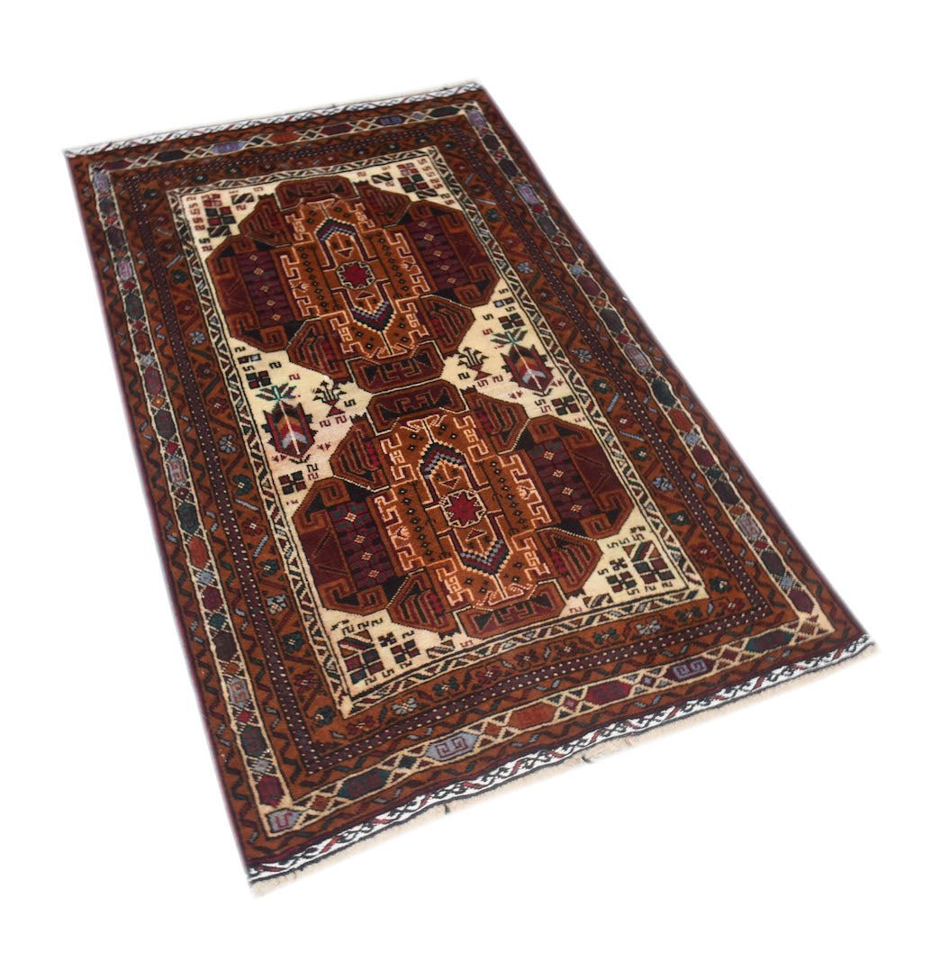 Handmade Tribal Afghan Balouch Rug | 141 x 83 cm | 4'8" x 2'9" - Najaf Rugs & Textile