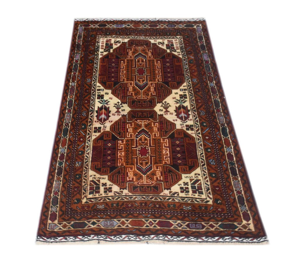 Handmade Tribal Afghan Balouch Rug | 141 x 83 cm | 4'8" x 2'9" - Najaf Rugs & Textile