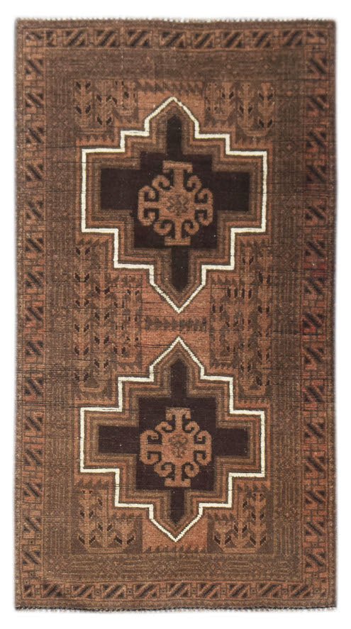 Handmade Tribal Afghan Balouch Rug | 157 x 76 cm | 5'2" x 2'10" - Najaf Rugs & Textile