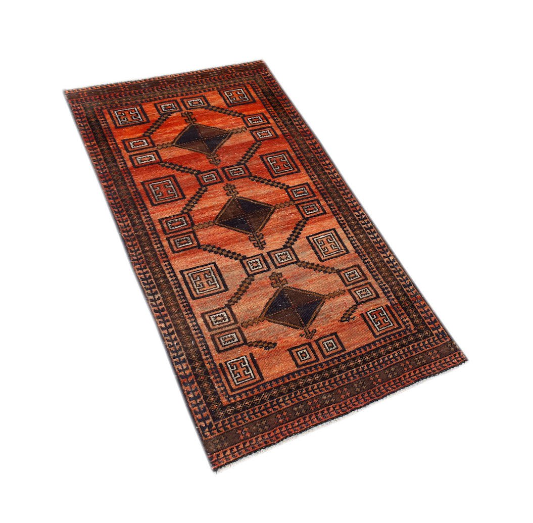 Handmade Tribal Afghan Balouch Rug | 173 x 76 cm | 5'8" x 2'6" - Najaf Rugs & Textile