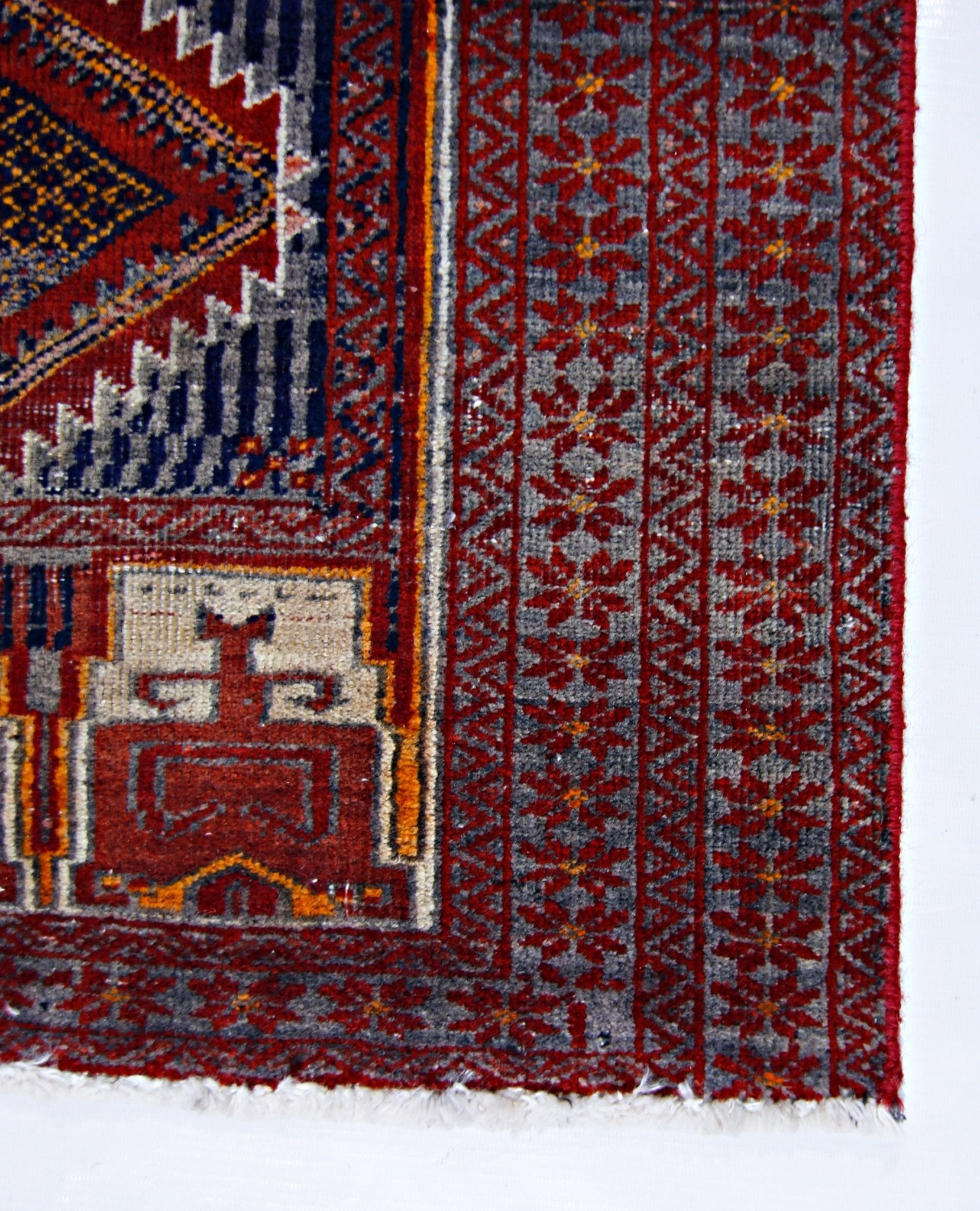 Handmade Tribal Afghan Balouch Rug | 202 x 92 cm | 6'8" x 3' - Najaf Rugs & Textile