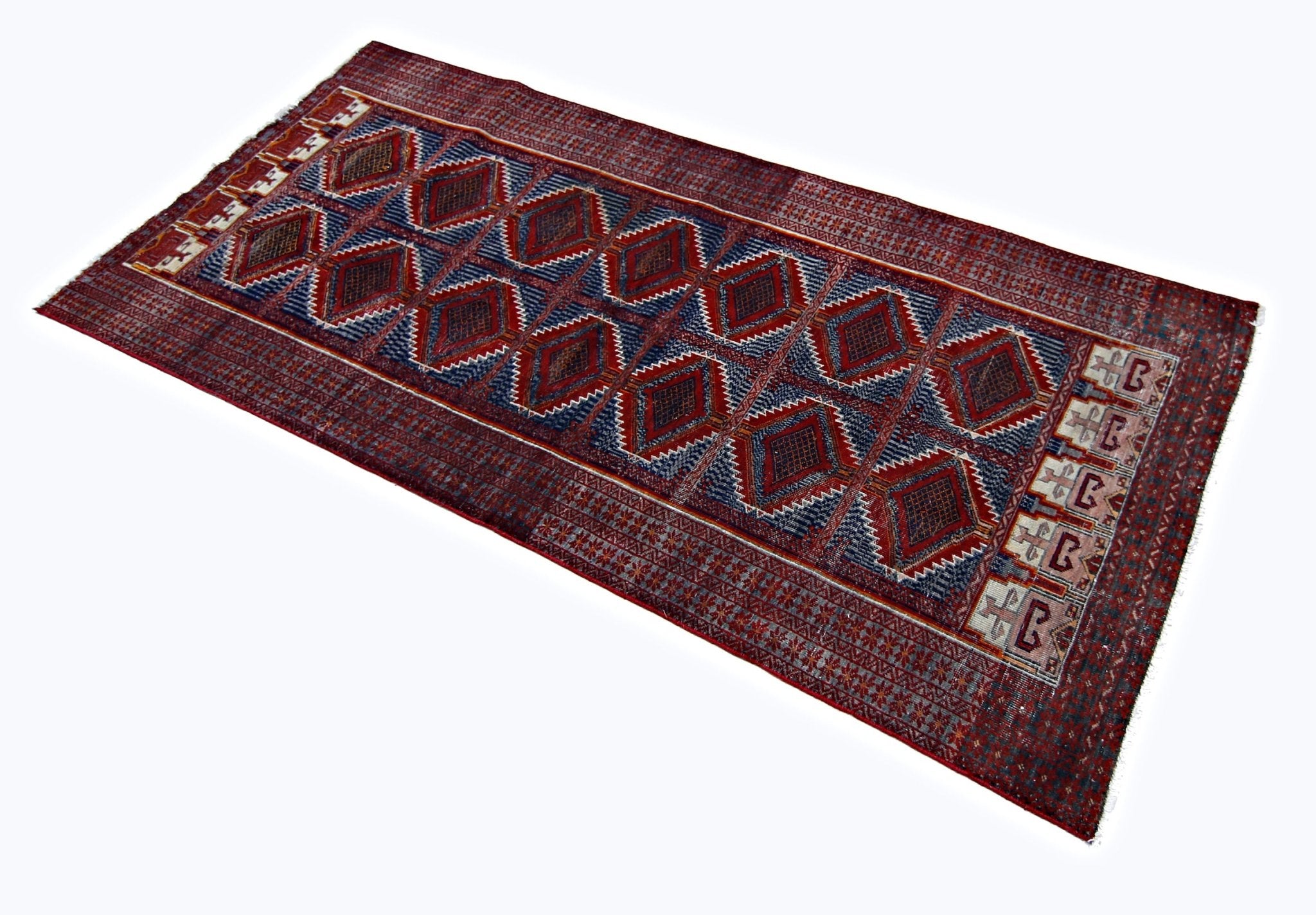 Handmade Tribal Afghan Balouch Rug | 202 x 92 cm | 6'8" x 3' - Najaf Rugs & Textile