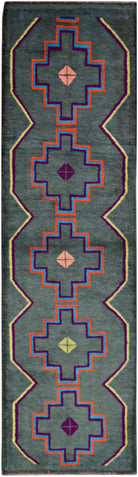 Handmade Tribal Afghan Berber Hallway Runner | 238 x 71 cm | 7'10" x 2'4" - Najaf Rugs & Textile