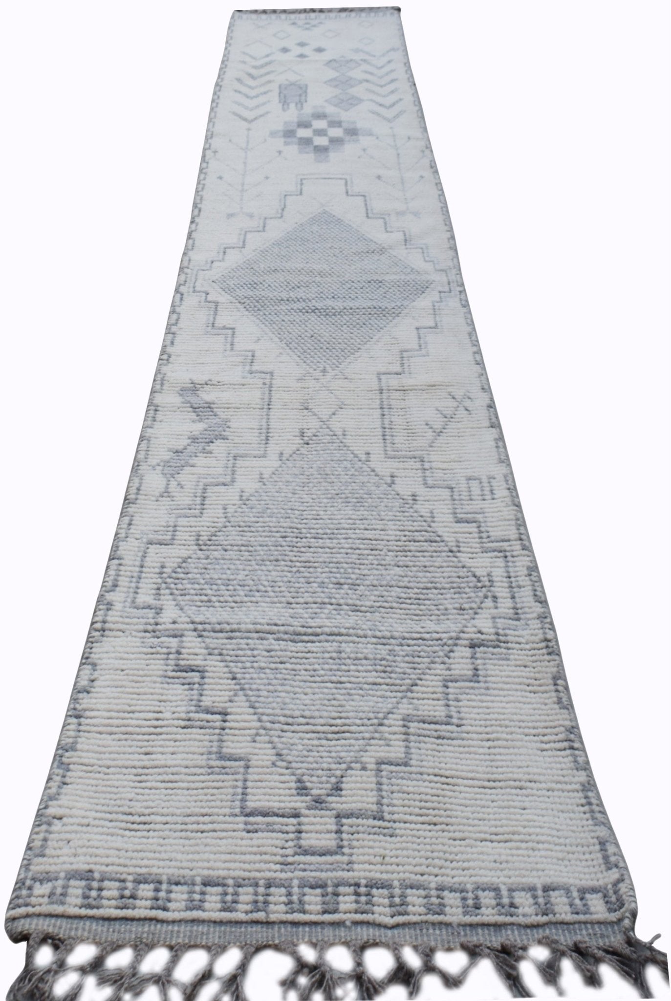 Handmade Tribal Afghan Berber Hallway Runner | 433 x 73 cm | 14'3" x 2'5" - Najaf Rugs & Textile