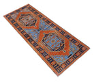 Handmade Tribal Afghan Hallway Runner | 208 x 81 cm | 6'10" x 2'8" - Najaf Rugs & Textile